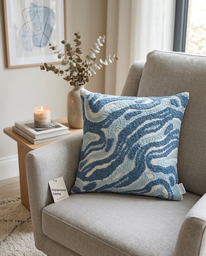 Cuscino arredo in cotone c/onde - Linea Zante - 45x45 cm - Clodette